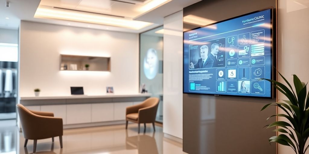 Cosmetic clinic reception with AI.