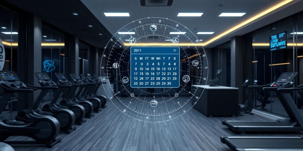Fitness studio calendar with AI bot.