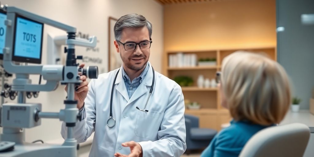 Optometrist office with AI assisting patient scheduling.