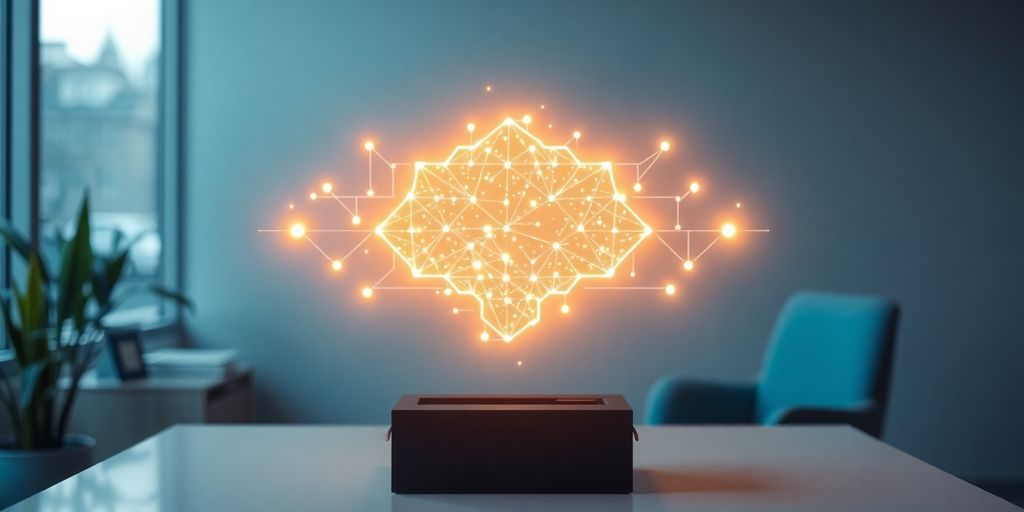 AI bot scheduling appointments in a modern office.