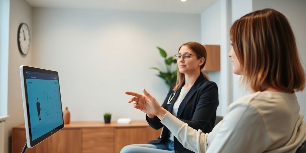 Therapist using AI for scheduling.