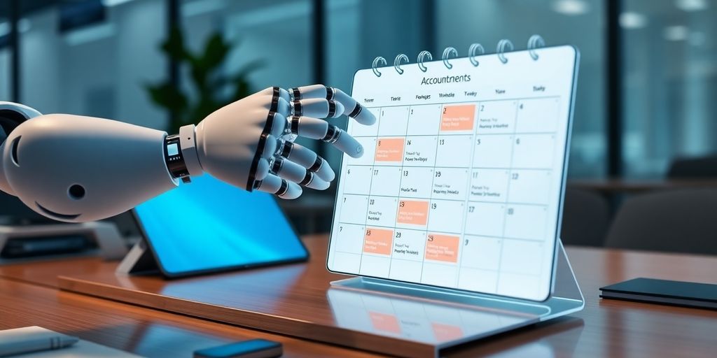 Calendar with AI bot scheduling appointments.
