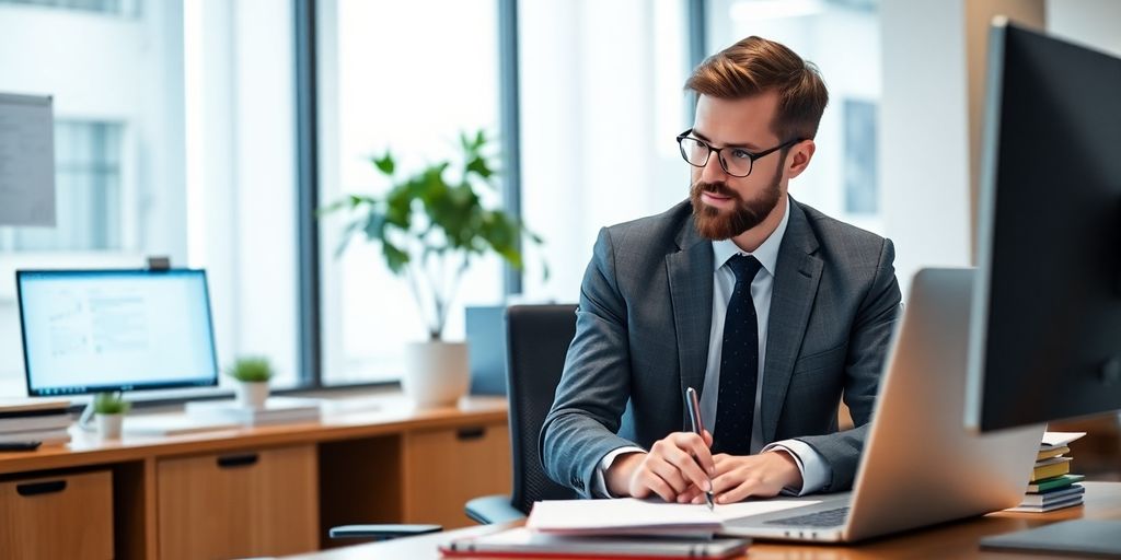 Family lawyer scheduling AI appointment.