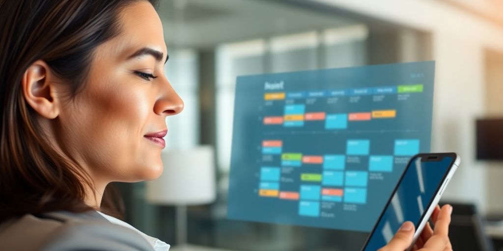 Agent with AI scheduling a meeting.