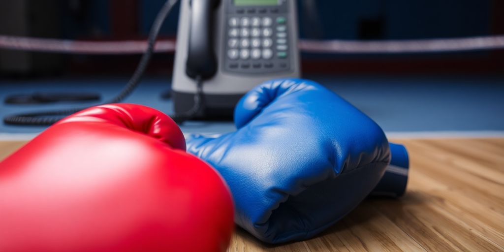 Boxing gloves and phone ringing