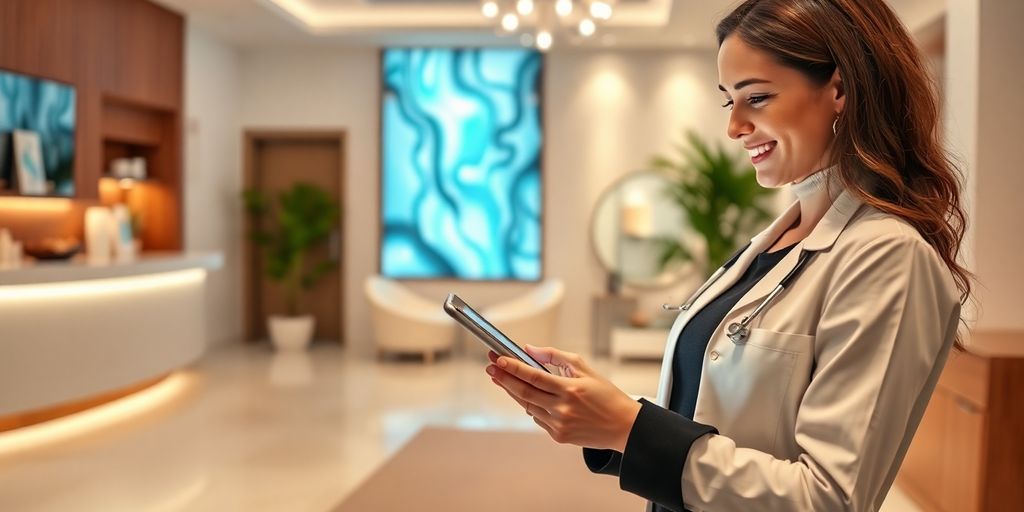 MedSpa professional using virtual receptionist technology.