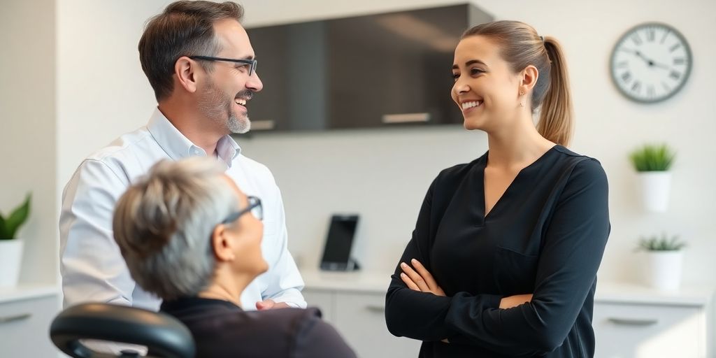 Chiropractor speaking with patient