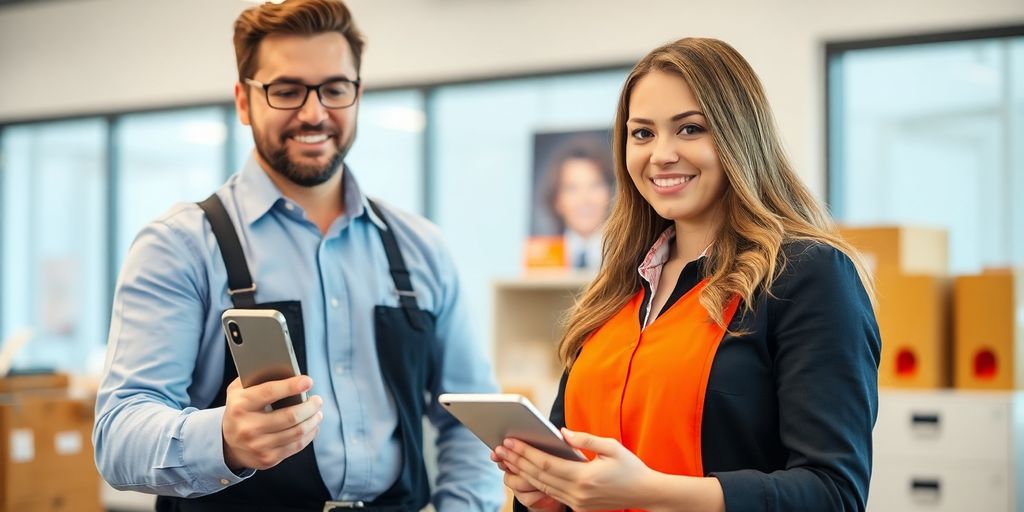 Locksmith working efficiently with virtual receptionist support.