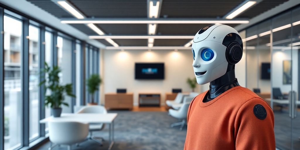 AI receptionist interface with virtual assistant.