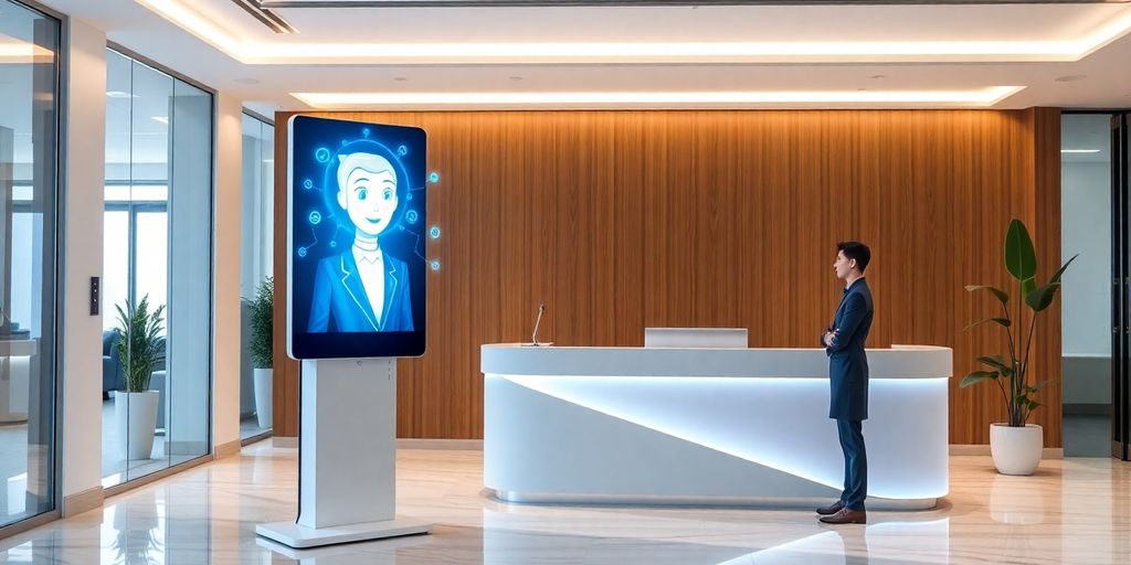 AI receptionist interacting with a client.