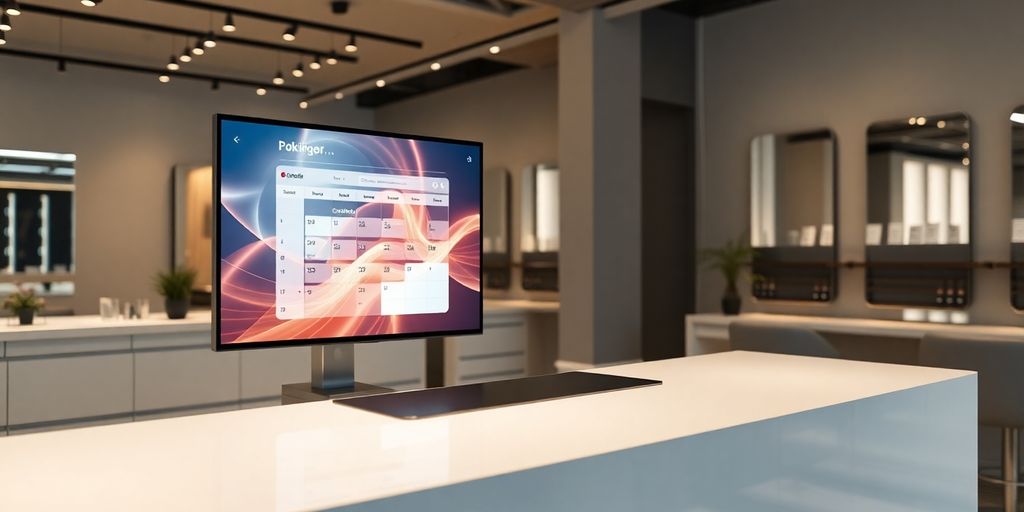 Salon appointment calendar with AI interface.
