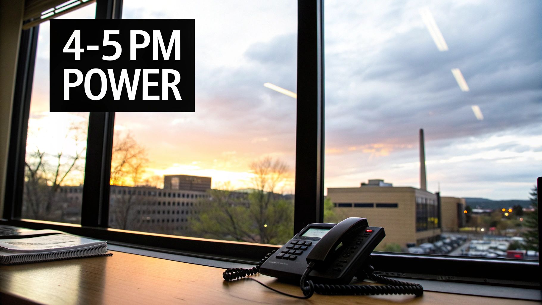 Infographic showing key data about the 4-5 PM Power Hour