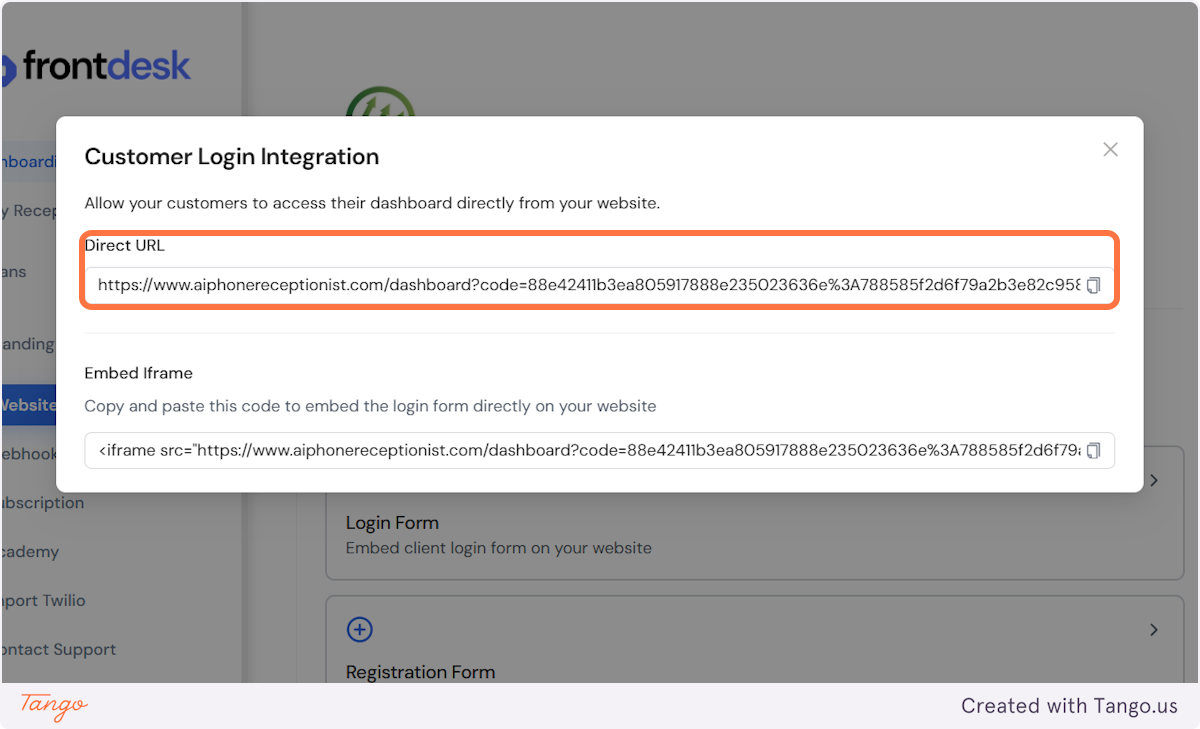 You can use the direct URL and put it on your website.