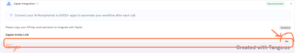 Let's accept the invite from your AI Front Desk dashboard first.