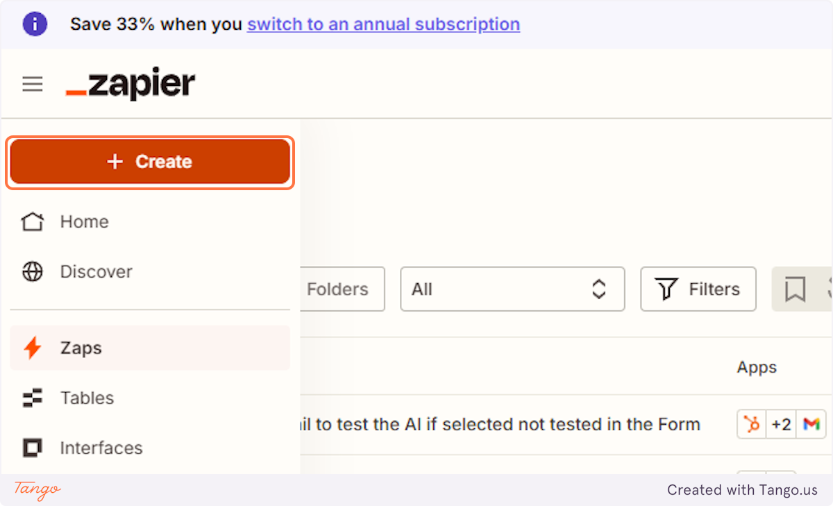 Now let's navigate to your Zapier account.