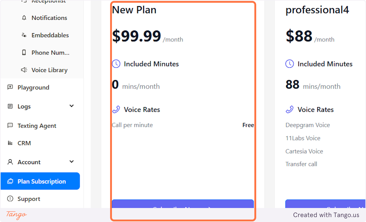 Here you can see the plan that we've just created.