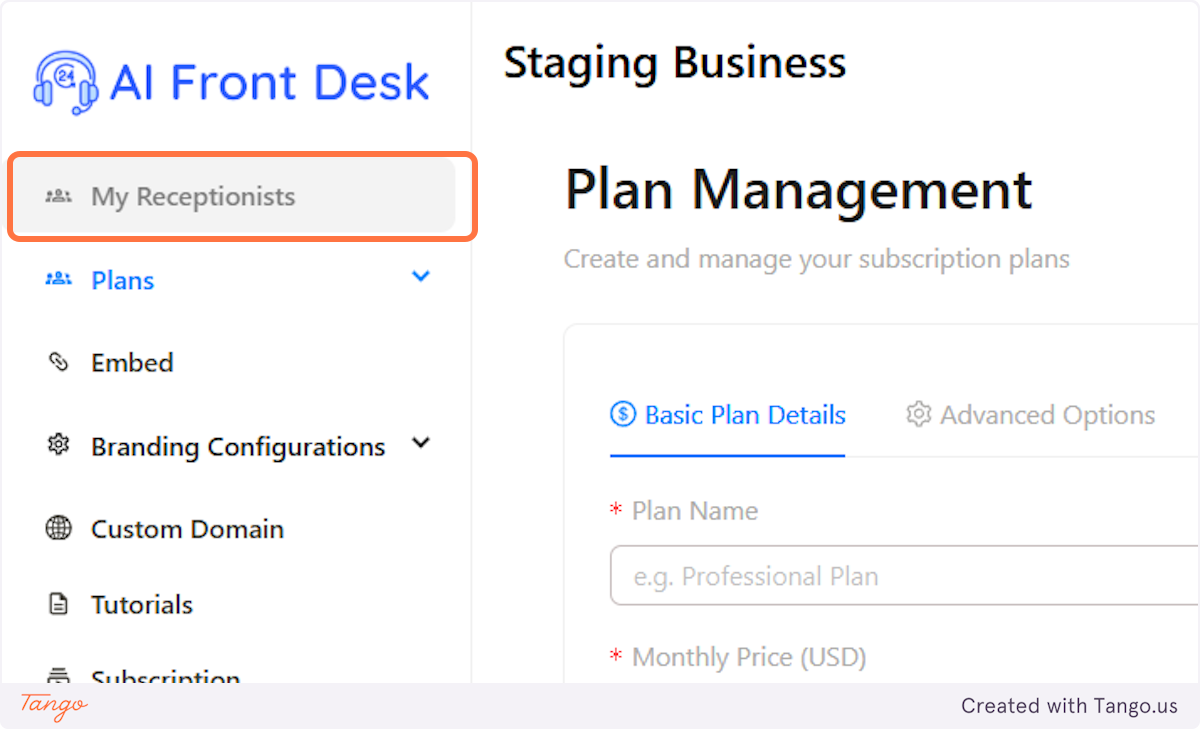 Now let's go to one of your clients and see what the plan looks like on their end.
