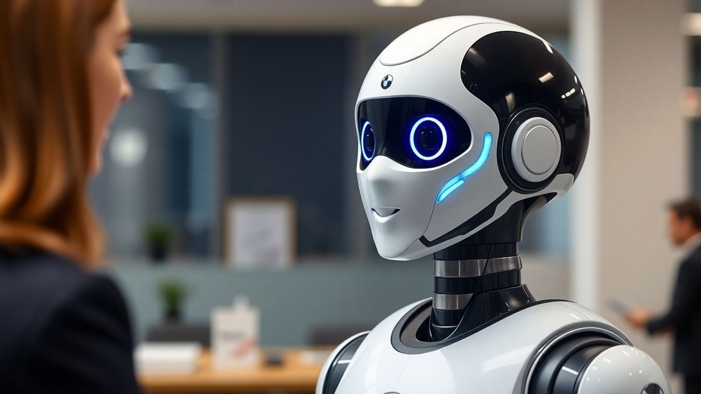 AI receptionist assisting a customer