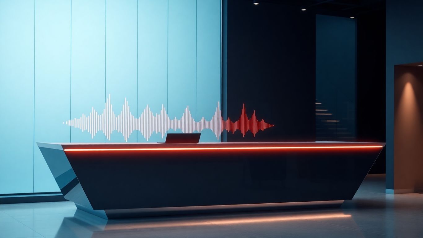 AI receptionist interface with soundwaves