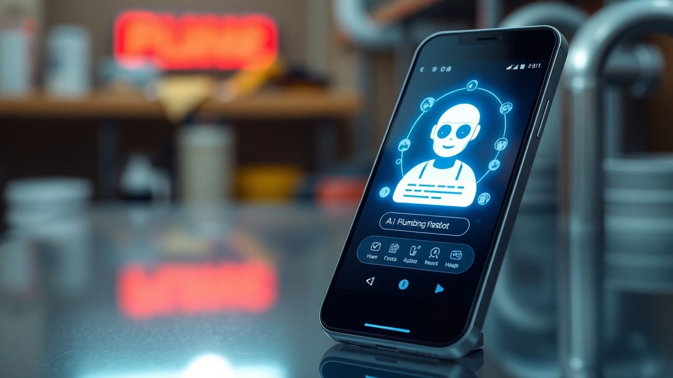 AI chatbot on a smartphone for plumbing business
