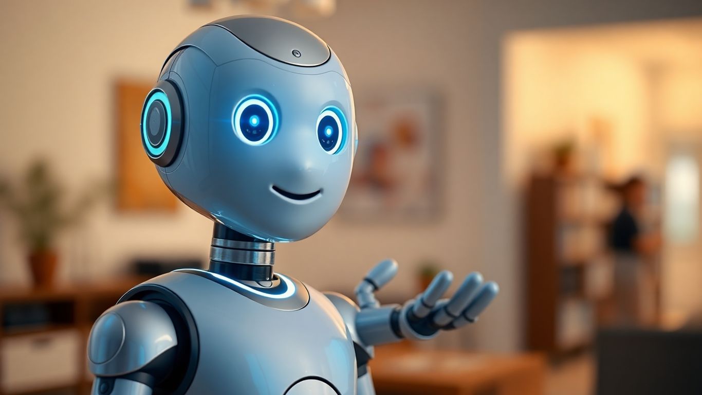 Robot assistant offering help in a warm environment