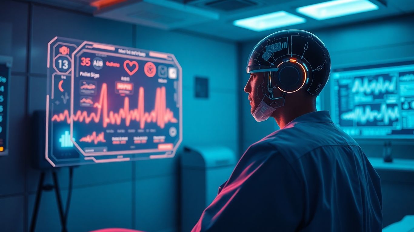 AI interface interacting with patient vitals