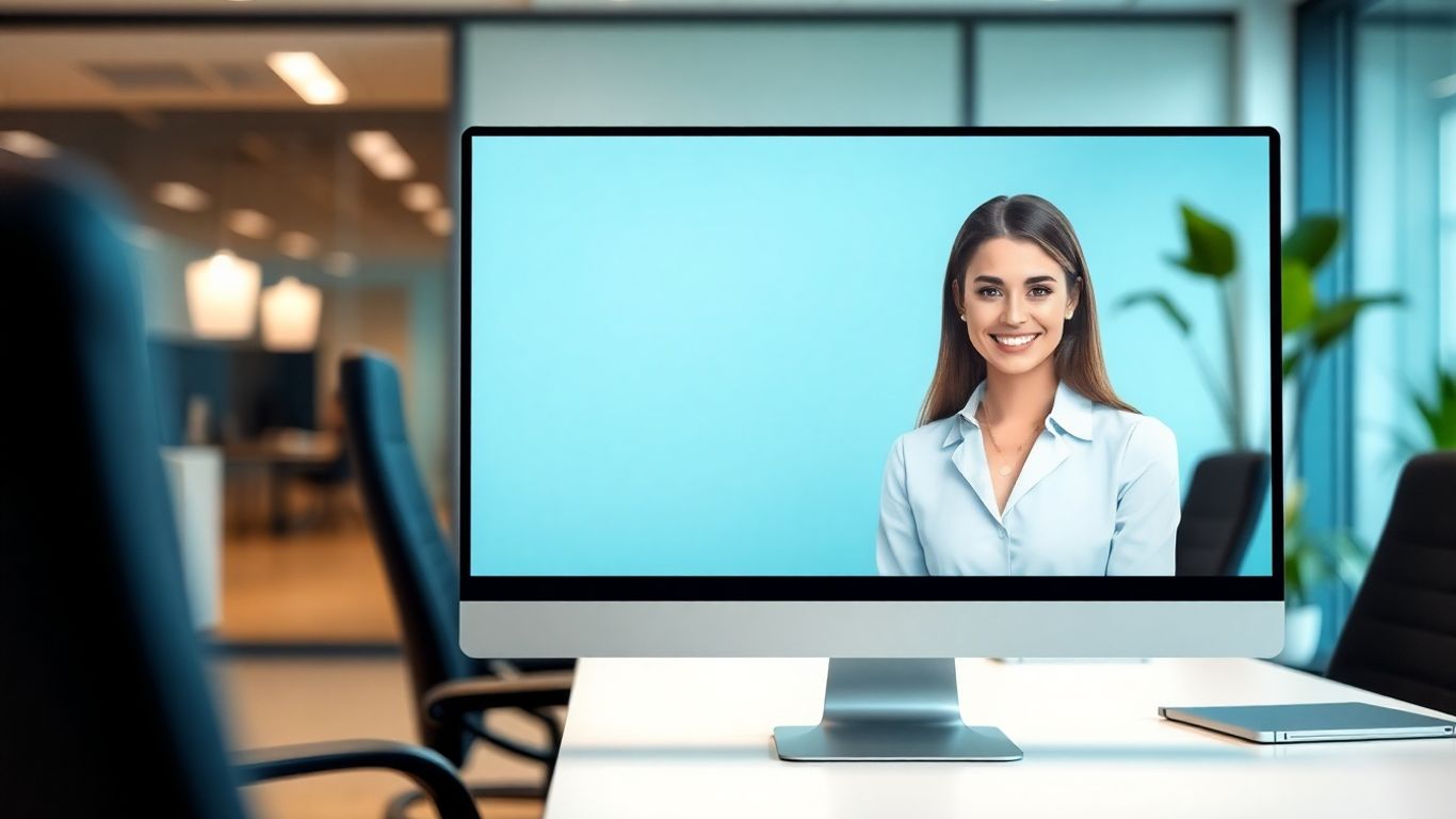 AI receptionist on a computer screen