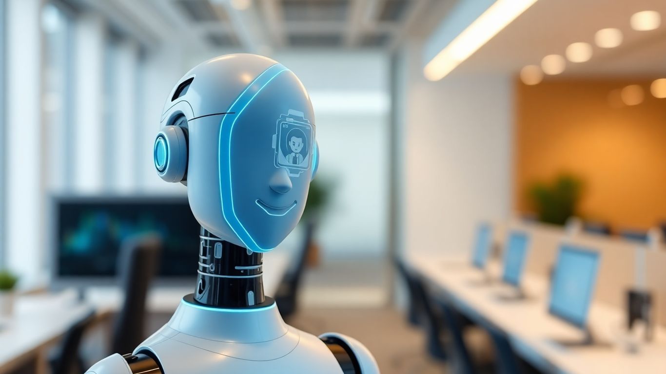 AI receptionist avatar interacting with customers.