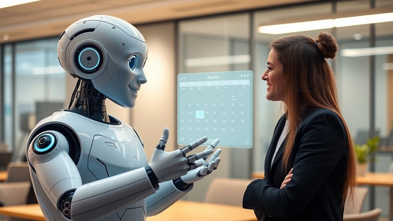 AI receptionist interacting with a client.