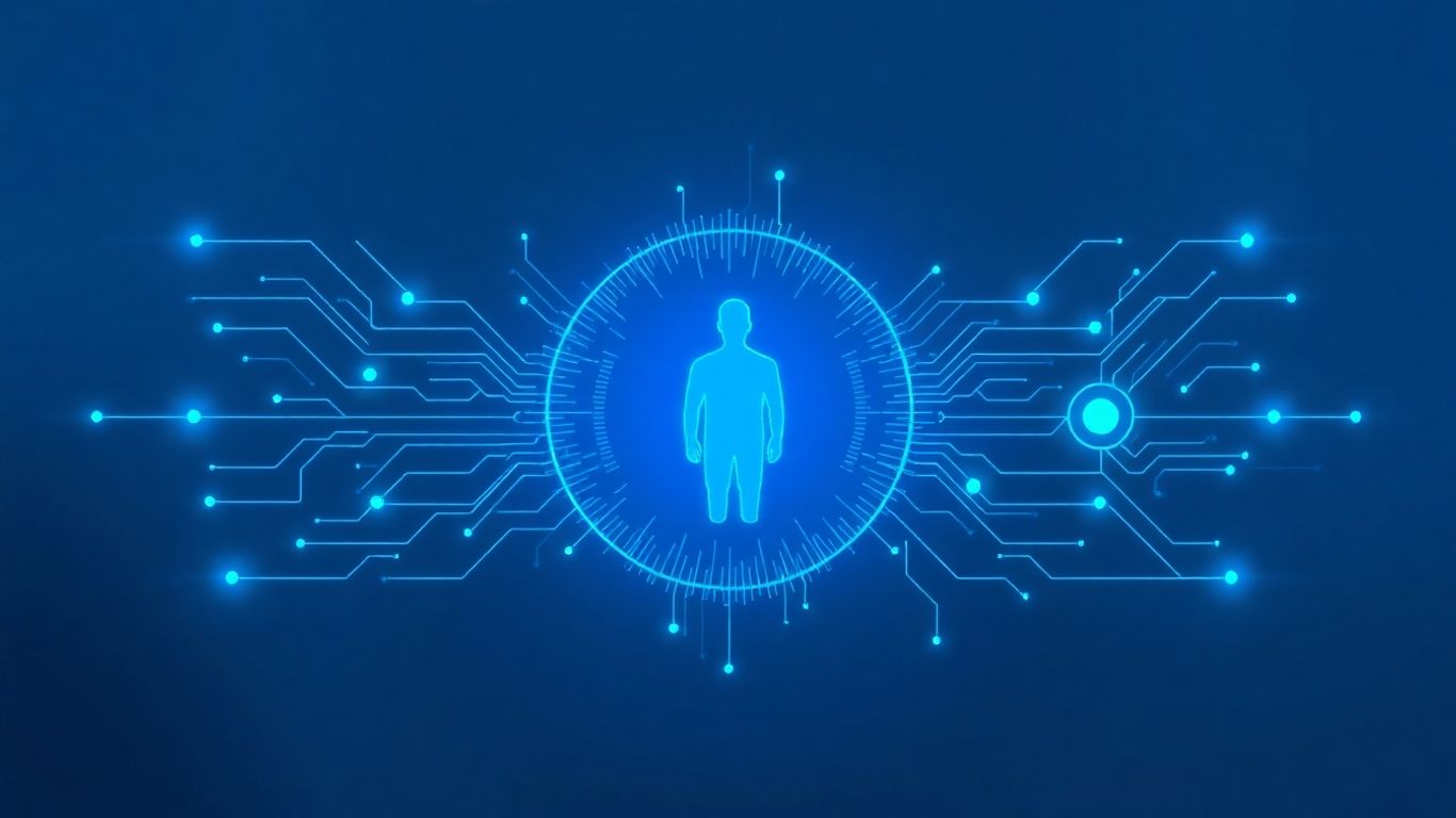 AI call receptionist interface with glowing circuits