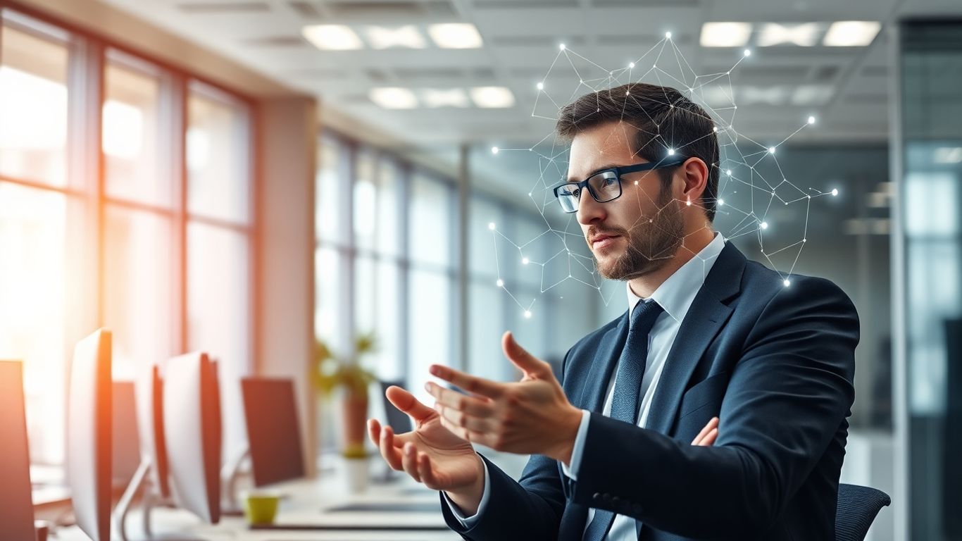 Accountant using AI service for client calls.