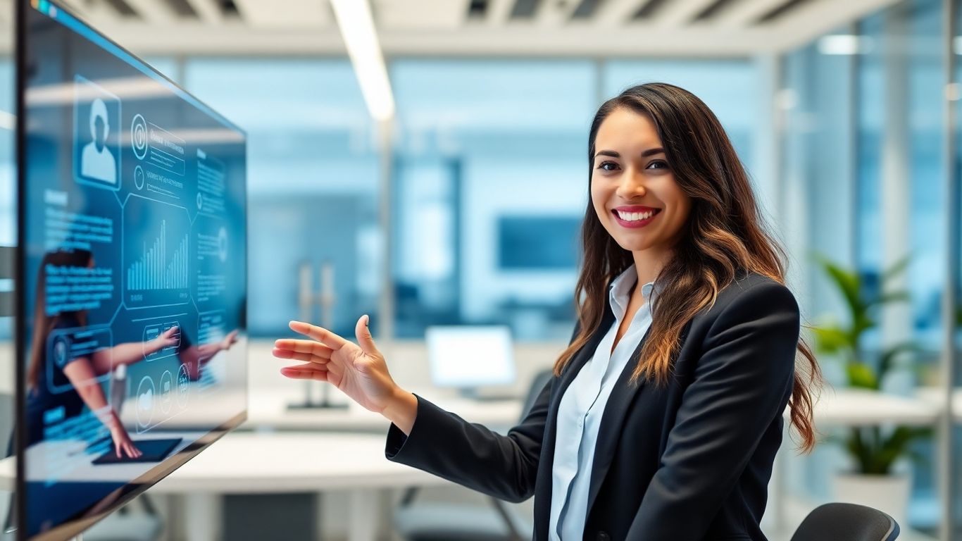 AI receptionist assisting business operations with advanced technology.