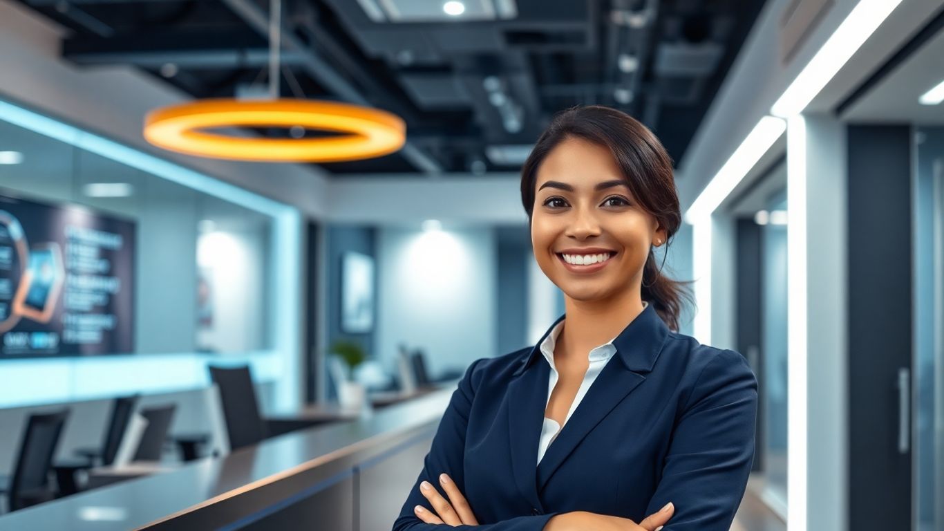 AI receptionist providing 24/7 business support and booking.