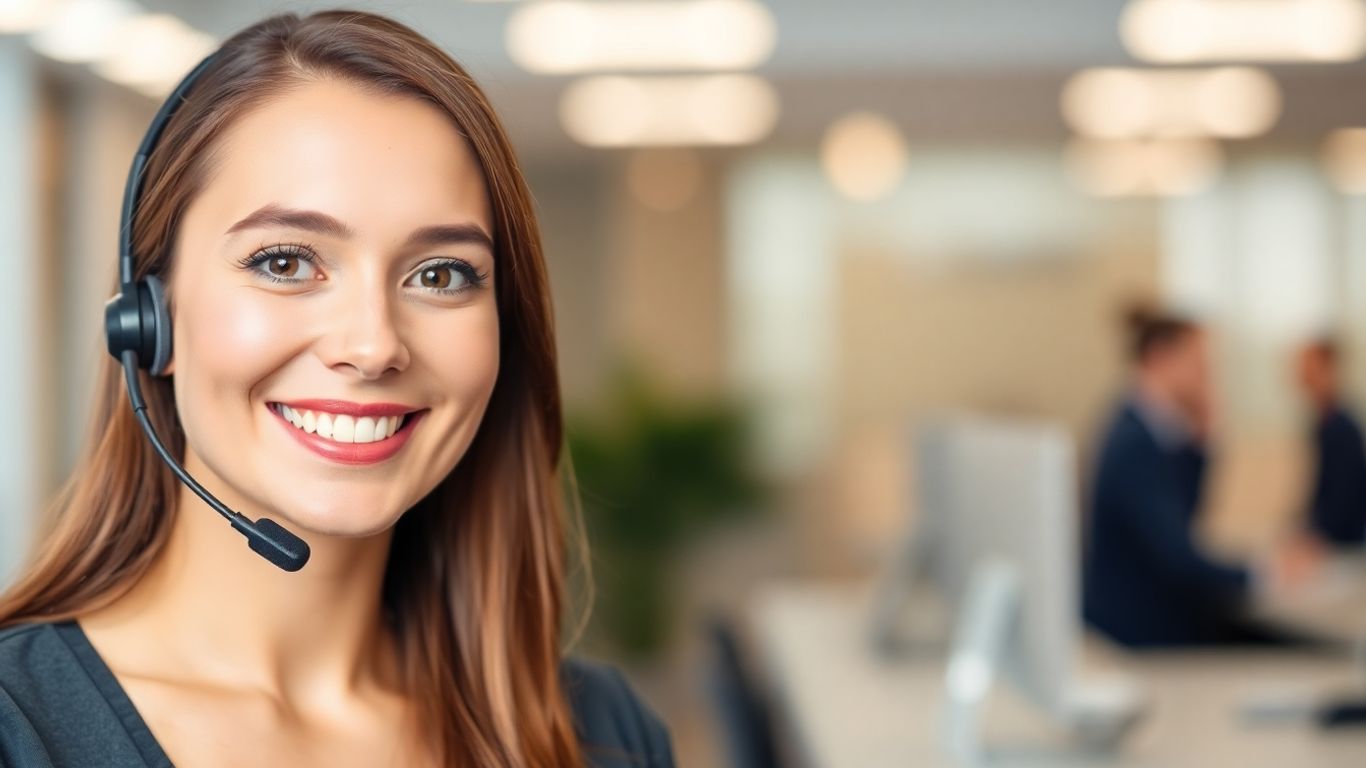 Professional person with headset, virtual receptionist