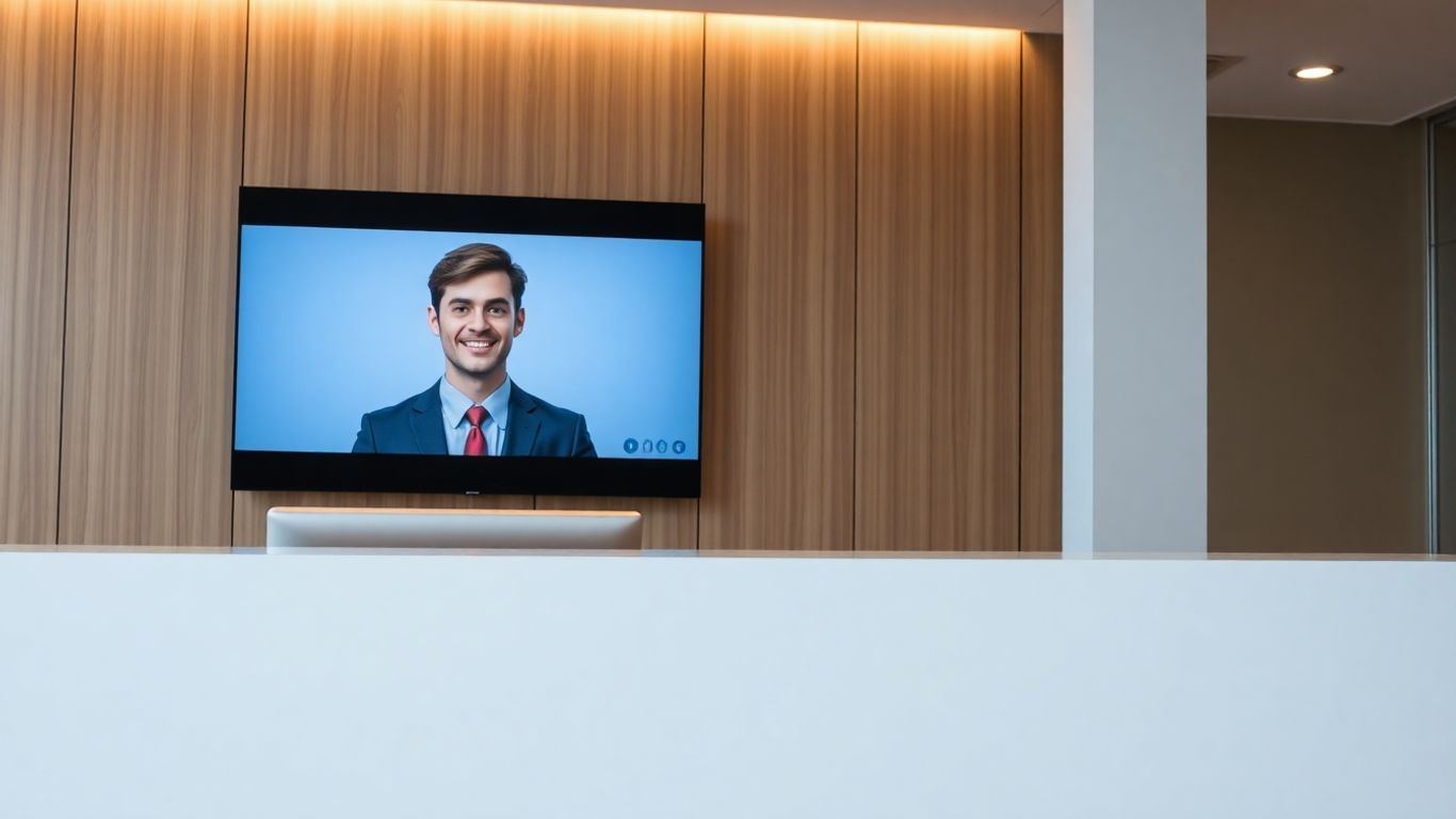AI receptionist taking a voicemail message on a screen.