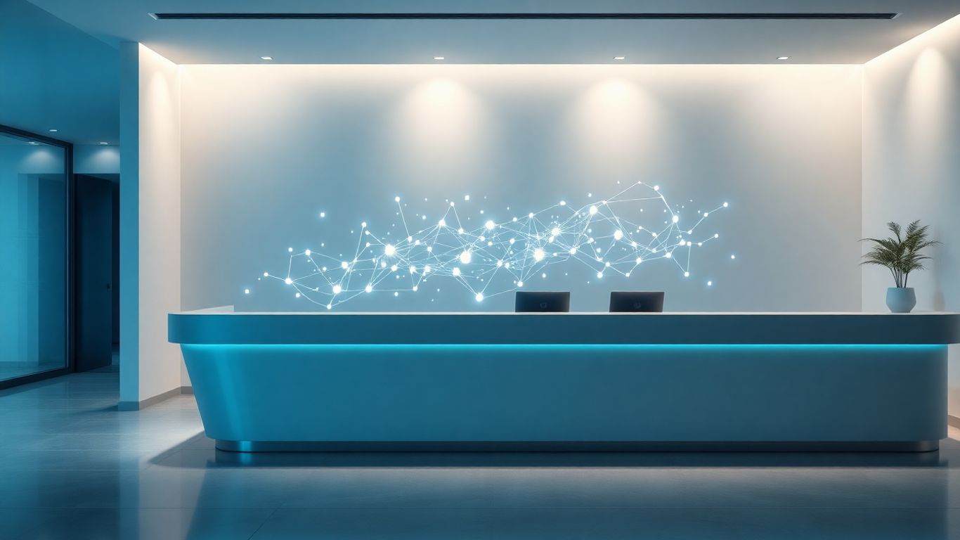 AI receptionist interface glowing