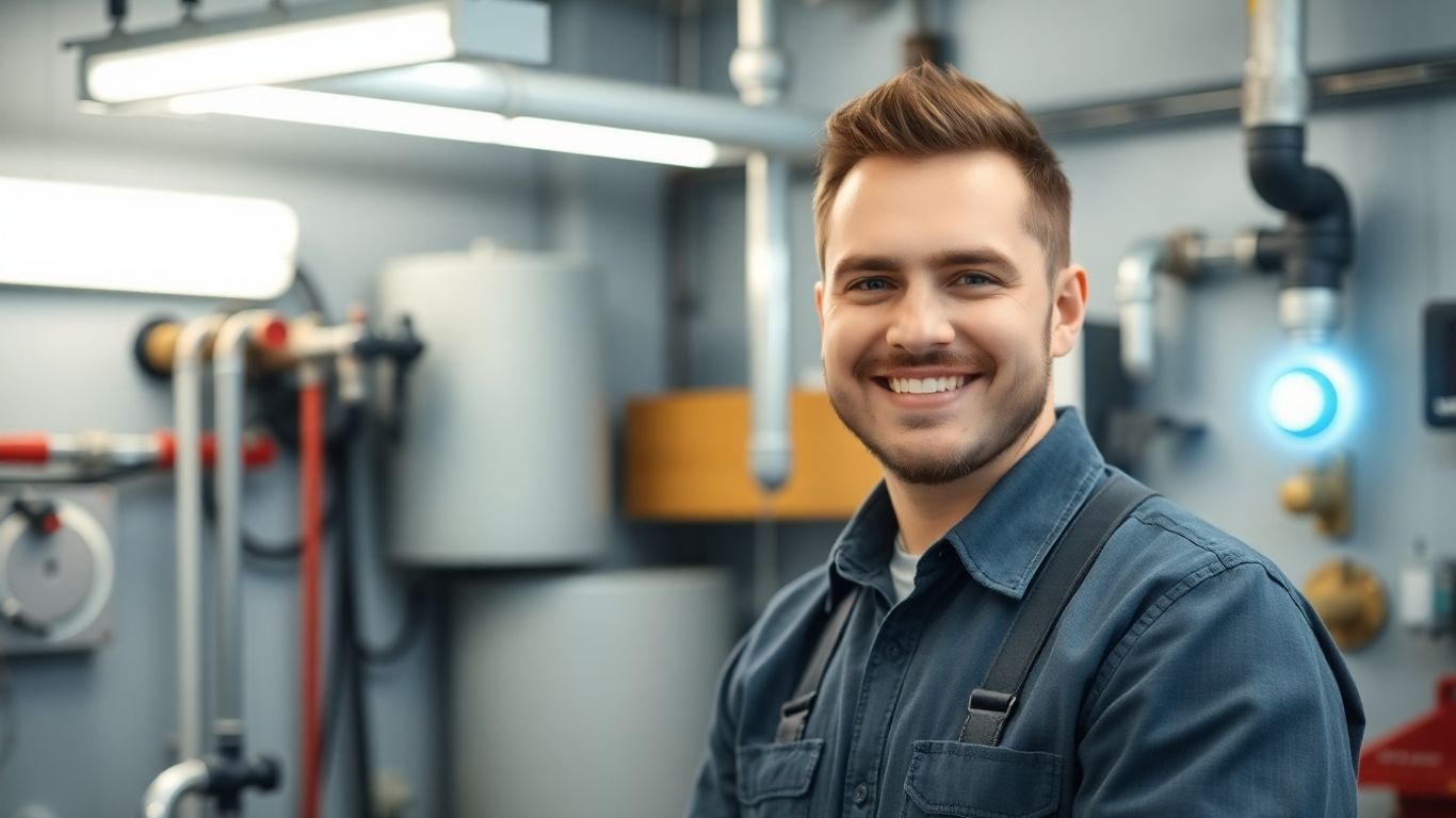 Plumber using AI answering service technology