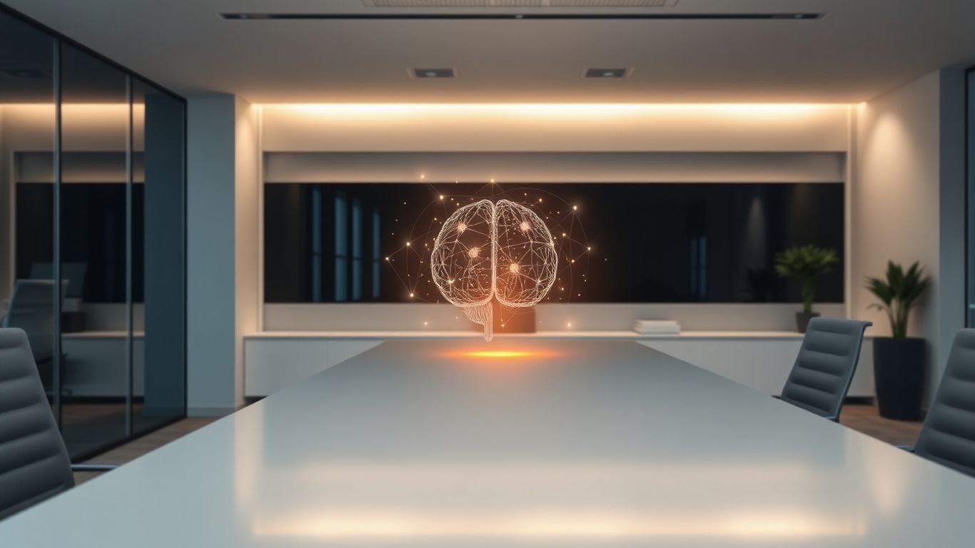 Modern office with AI technology