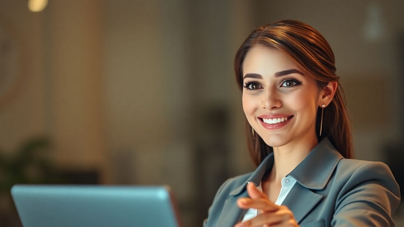 Virtual receptionist avatar qualifying leads with AI technology.