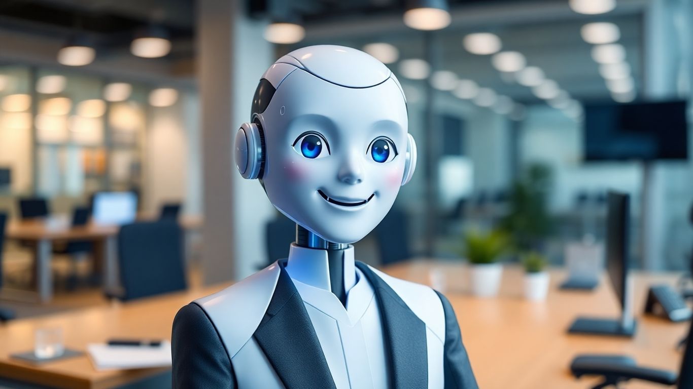 AI virtual receptionist avatar assisting a client