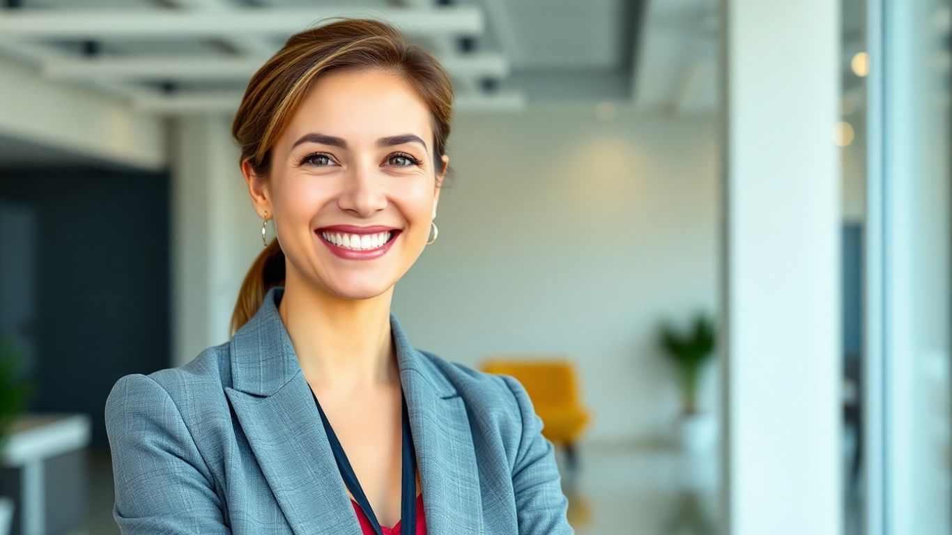 Professional smiling person in modern office