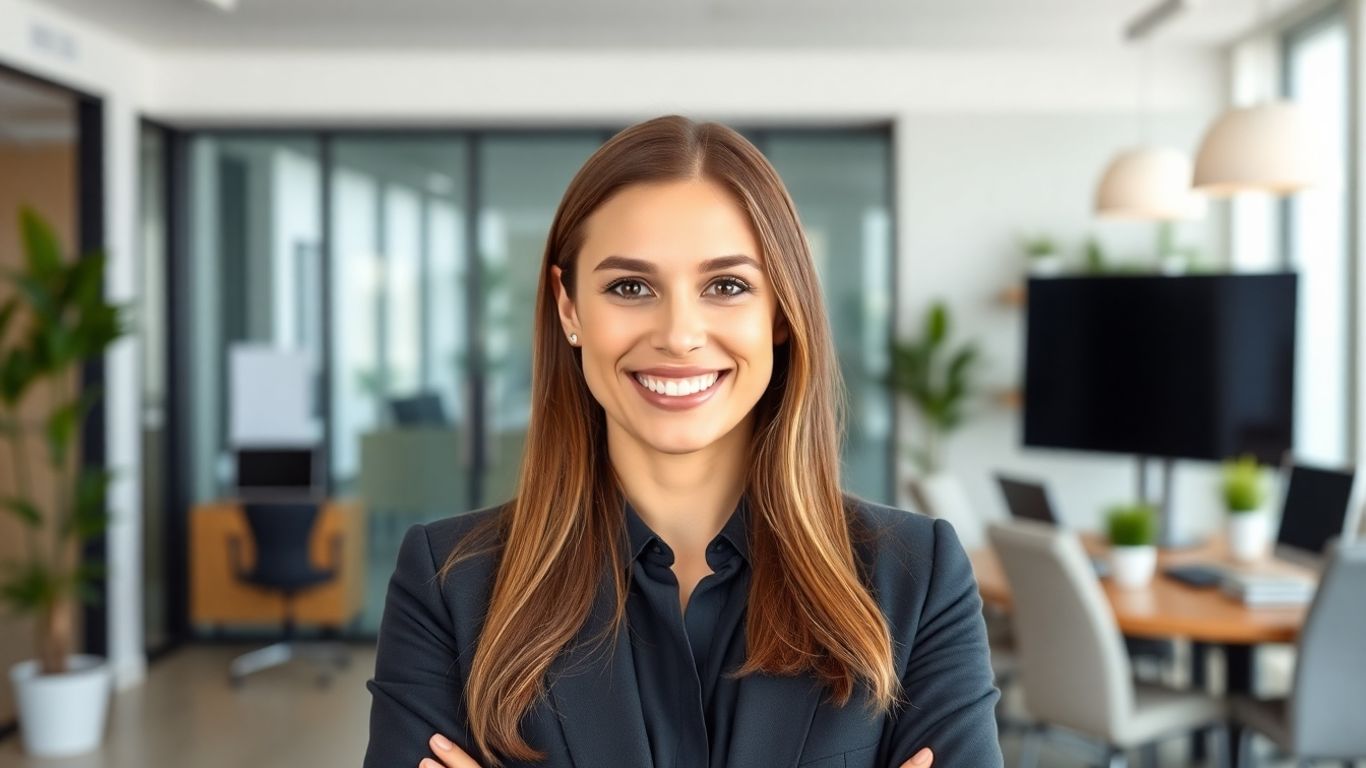 Smiling professional in office setting