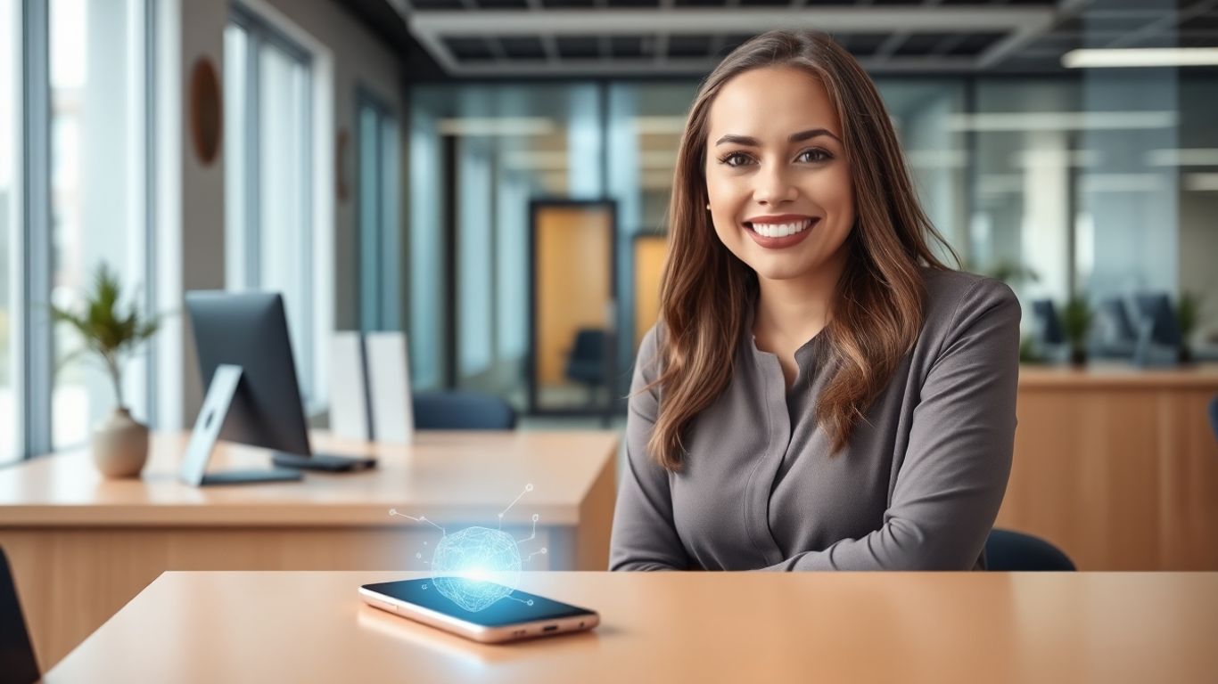 AI phone answering service interface on a smartphone.
