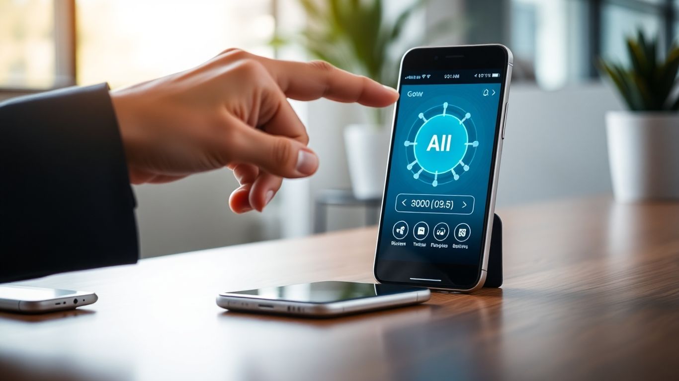 AI phone answering service interface on a smartphone.