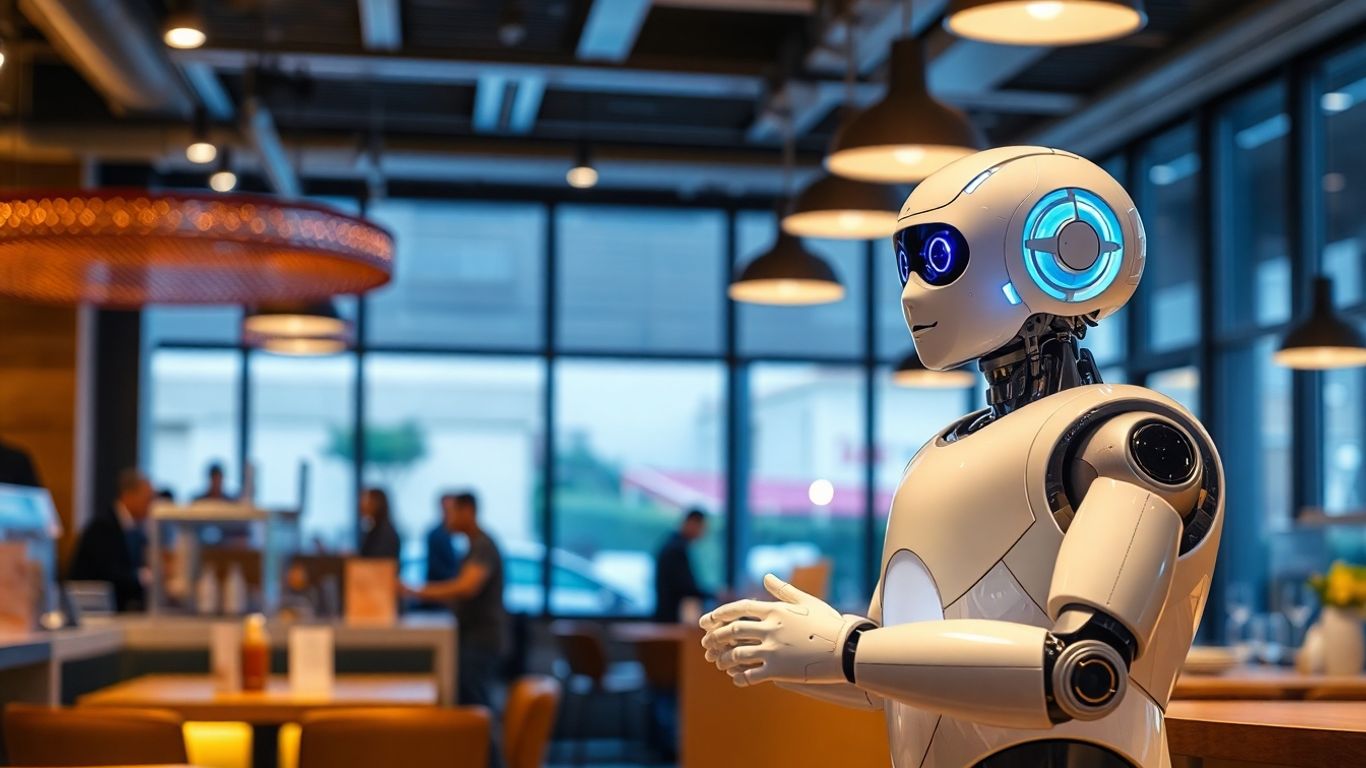 AI assistant serving a restaurant customer