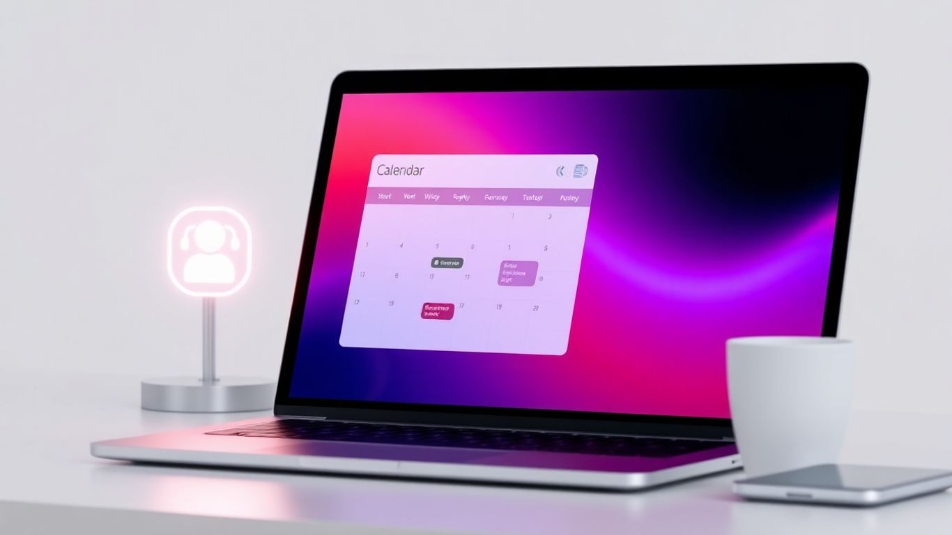 AI receptionist software interface on a laptop screen.