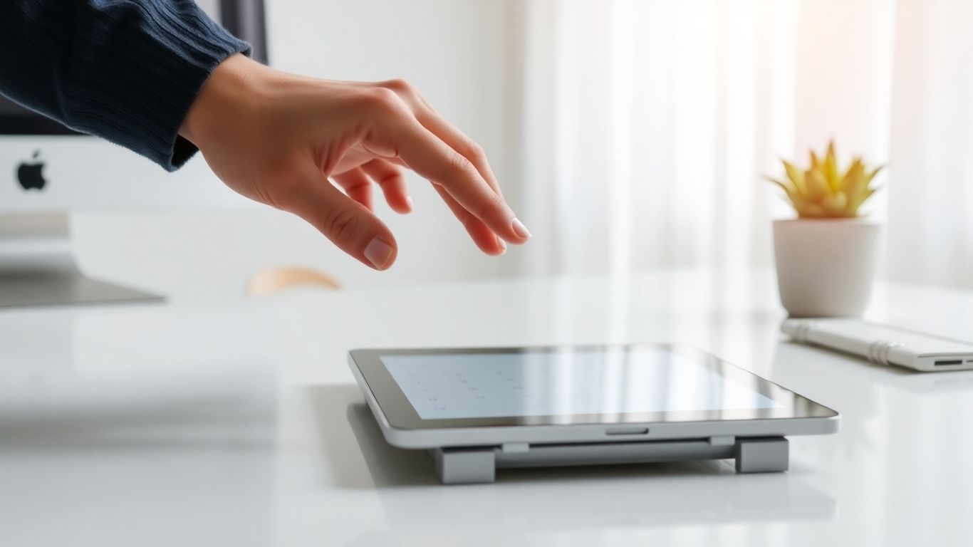 Digital calendar on a desk