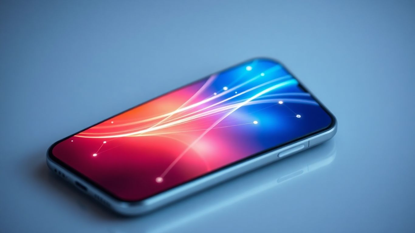 Smartphone with abstract AI interface