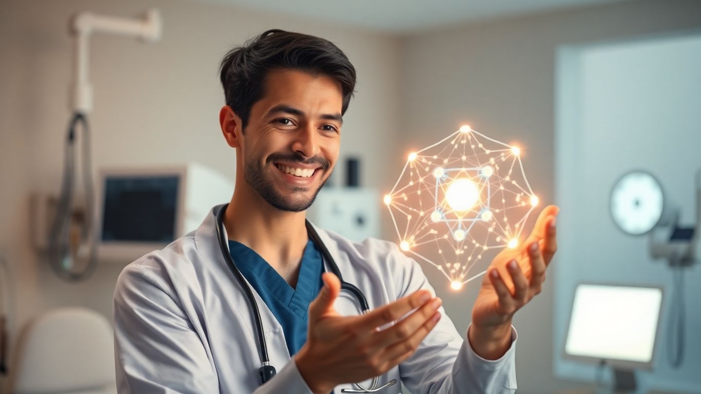 AI assisting medical professional in patient care.
