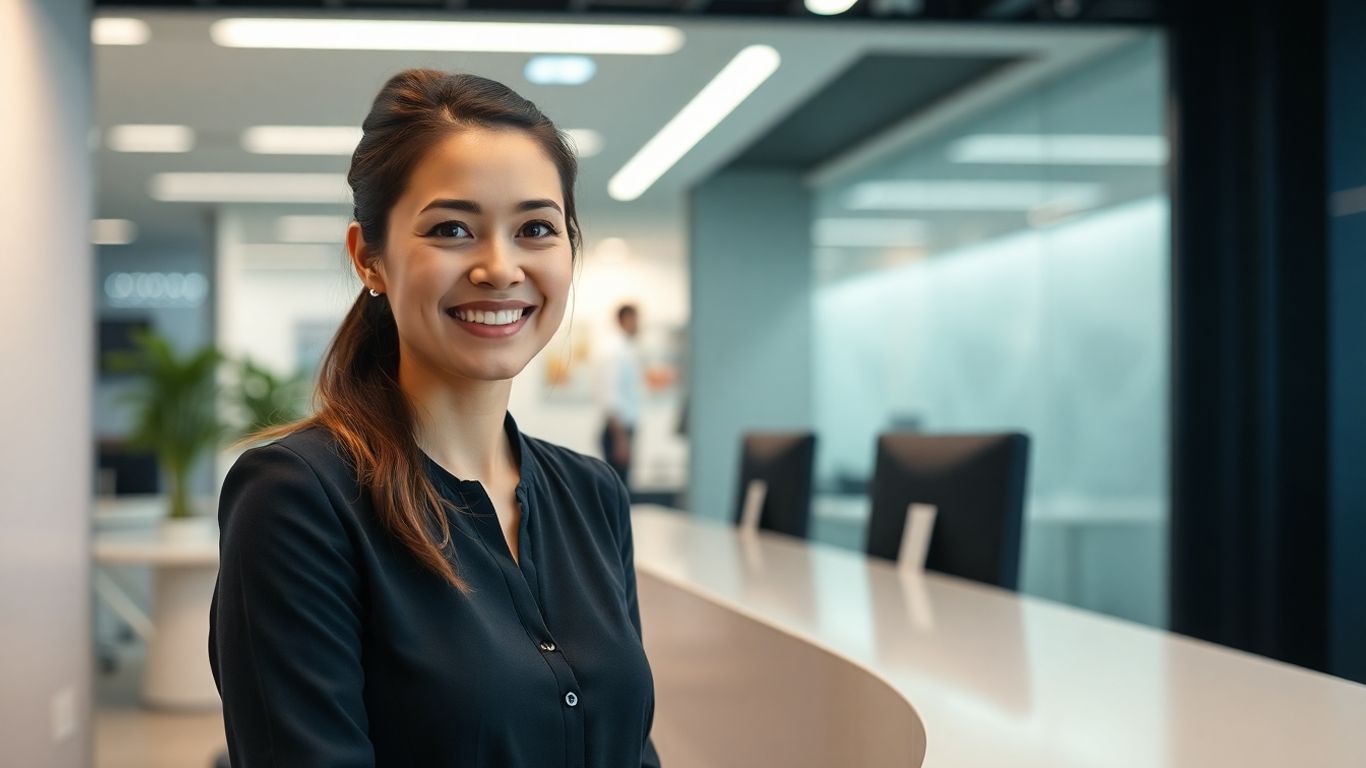 AI receptionist in a modern office